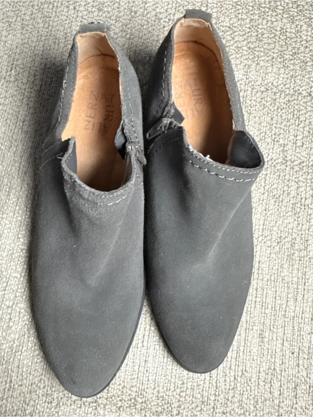 Naturalizer Gray Suede Ankle Booties